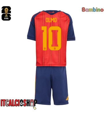 Spagna Dani Olmo #10 Prima Maglia Bambino Mondiali 2026 Manica Corta (+ Pantaloni corti)